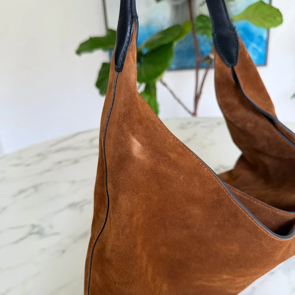 NWT Madewell The Mylie Shoulder Bag in Italian Suede Russet Multi Whiskey Brown - Picture 13 of 14